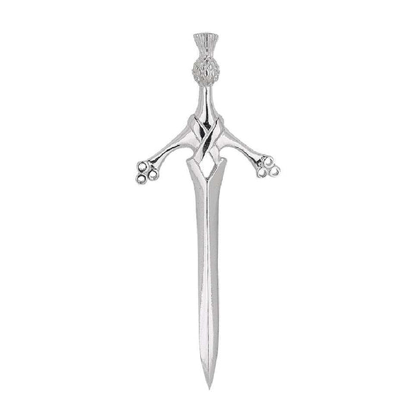 Thistle Sword Kilt Pin Silver Blade