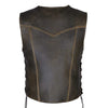 RIDERACT® Harley Distress Leather Vest Stud Closure