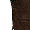 RIDERACT® Suede Leather Vest Brown Triple Clasp